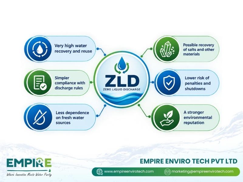 Stages in a zero liquid discharge wastewater treatment system